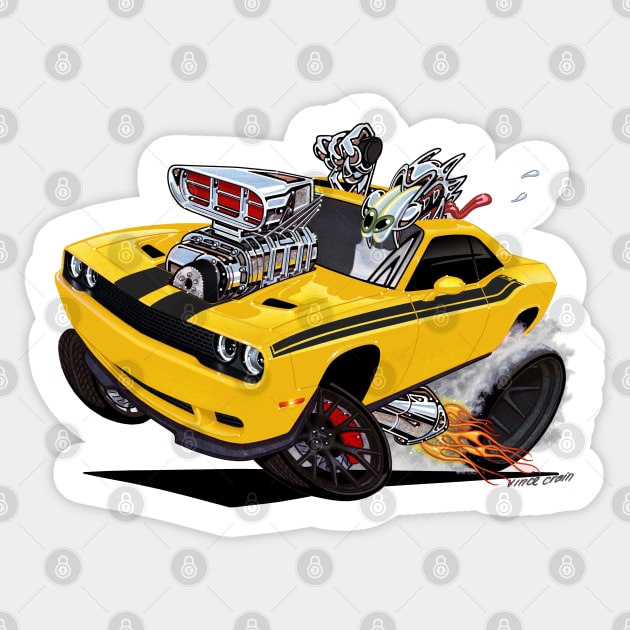 top banana yellow Challenger HELLCAT Sticker by vincecrain